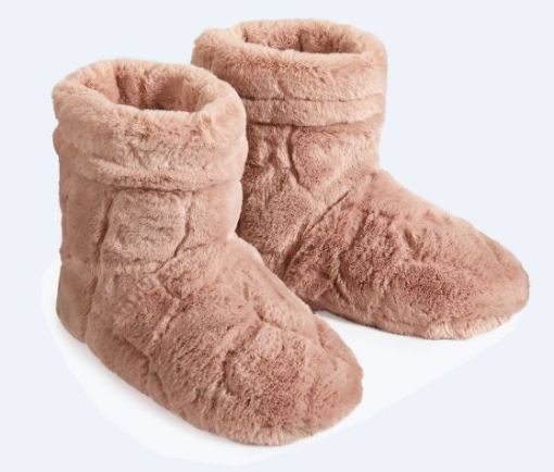 Picture of AROMA HOME FAUX FUR HEATABLE SLIPPER BOOT - PINK
